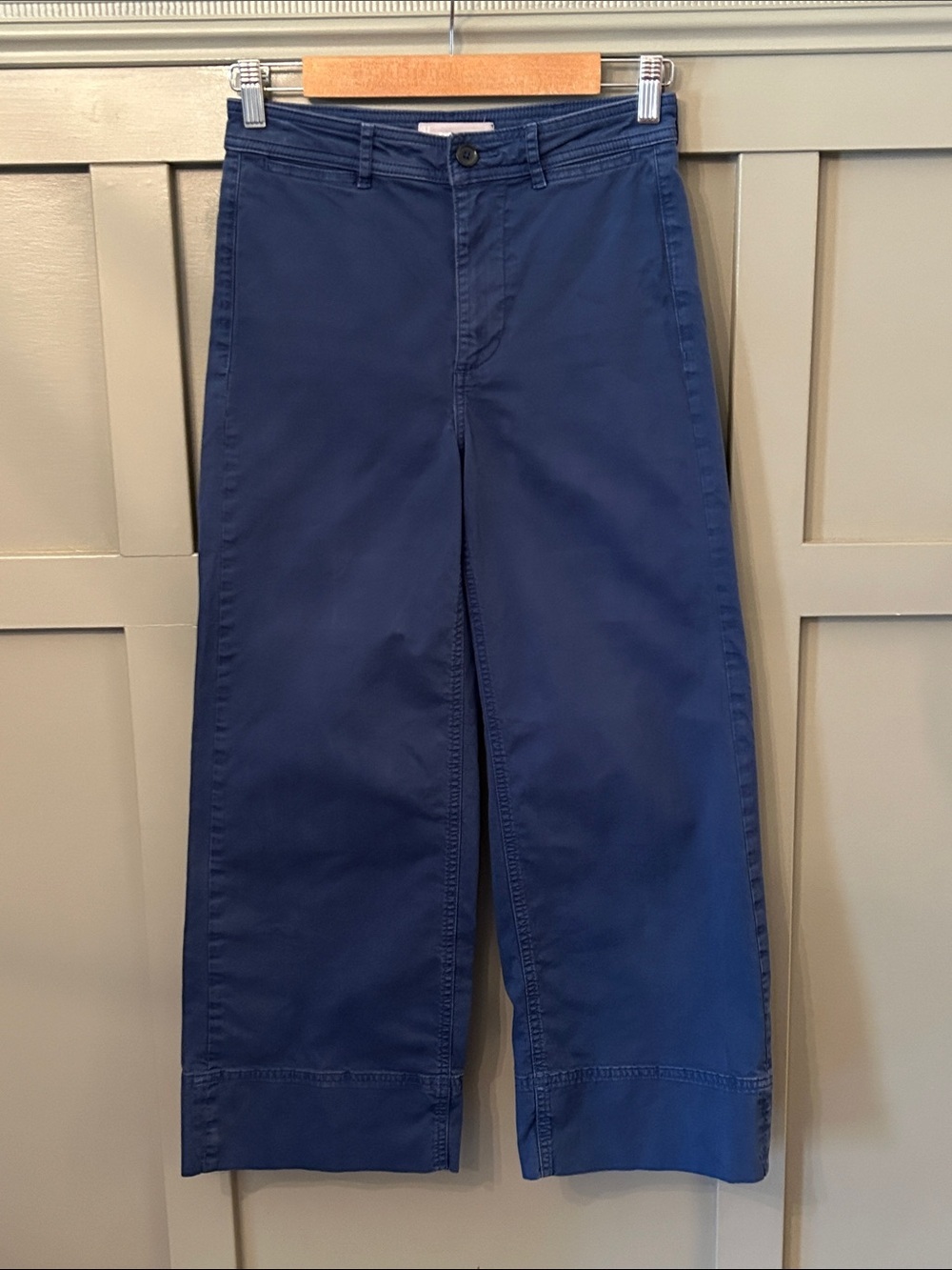 Everlane The Lightweight Wide Leg Crop Chino Pants Cotton Blue Size 0